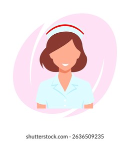 smiling nurse character avatar flat vector