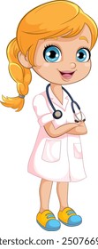 Smiling nurse with stethoscope and uniform