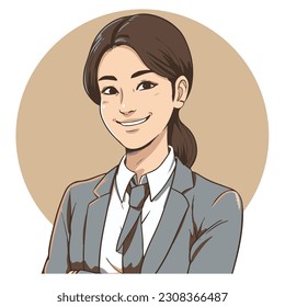 smiling office lady vector illustration design