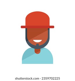 Smiling ok person icon flat vector. Happy character. Young group isolated