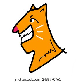 smiling orange cat head logo