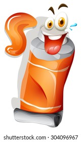 Smiling orange color tube illustration