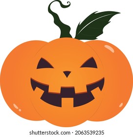 Smiling orange Halloween pumpkin illustration 
