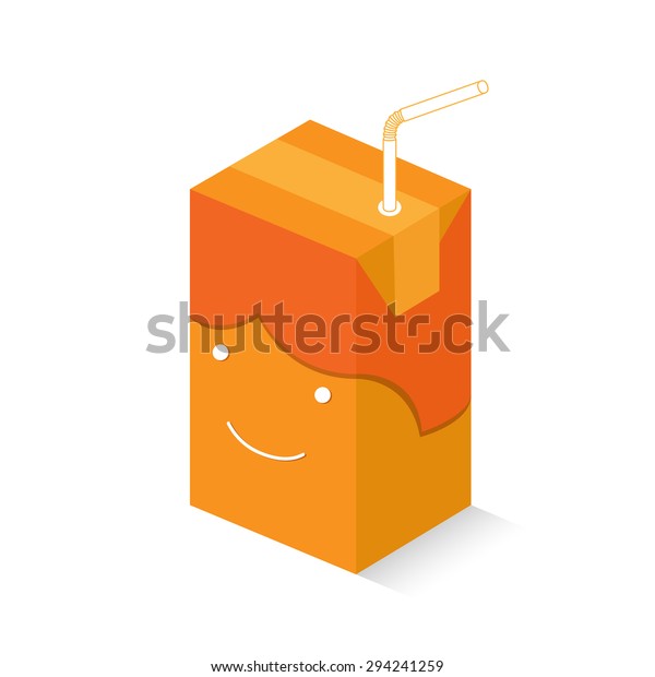 Smiling Orange Juice Box Boy Shadow Stock Vector (Royalty Free ...