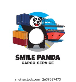 Smiling Panda for Cargo Service Mascot Character design