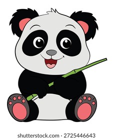 Smiling panda filhote isolado no fundo branco