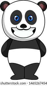 Smiling panda, illustration, vector on white background.