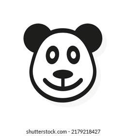 Panda sonriente sobre fondo blanco. Ilustración del vector