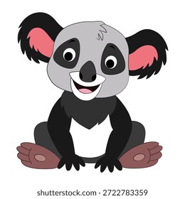Un panda sonriente sobre fondo blanco