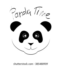 Smiling panda on white background