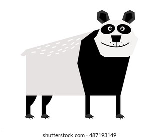 Smiling panda stands 