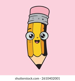 Smiling Pencil Vector Art Design