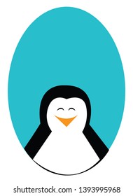 Smiling penguin illustration vector on white background 