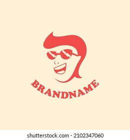 Smiling people logo design vector illustration
