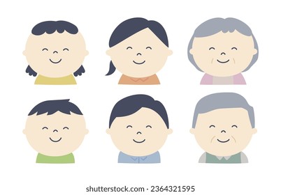 smiling people set, smile, human, illustration, character