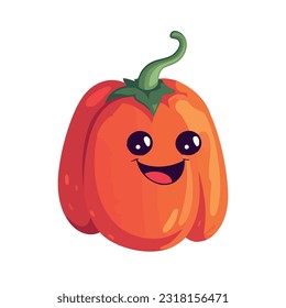 Smiling pepper mascot fresh icon isolated