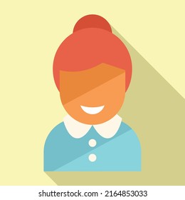 Smiling person icon flat vector. Friend smile. Happy character