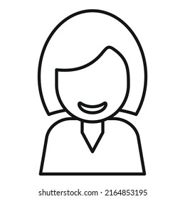 Smiling person icon outline vector. Friend smile. Happy character