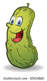 Smiling Pickle Cartoon Character