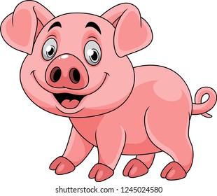 Smiling pig cartoon