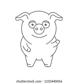 Smiling pig concept