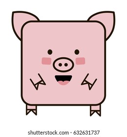 smiling  pig  emoji flat icon