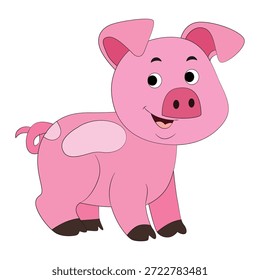 Cerdo sonriente sobre fondo blanco
