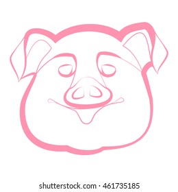 smiling pig snout on a white background