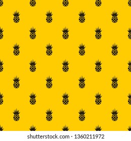 Smiling pineapple pattern seamless vector repeat geometric yellow for any design