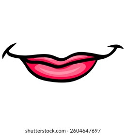 Smiling Pink Lips Illustration Vector