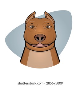 smiling pitbull illustration