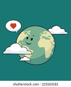 Smiling planet earth