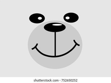 Smiling polar bear face close up vector
