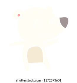 smiling polar bear flat color style cartoon