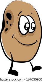 Smiling potato, illustration, vector on white background.
