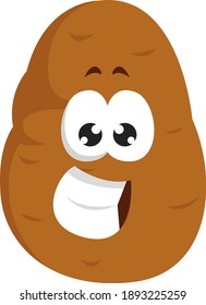 Smiling potato, illustration, vector on white background