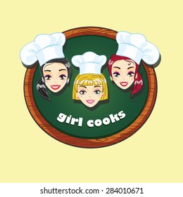 smiling pretty chefs with a chalk board 