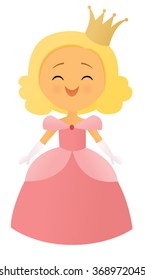 Smiling princess in pink