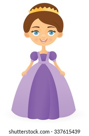 Smiling Princess In A Purple Dress