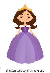 Smiling Princess Purple Dress Stock Vector (Royalty Free) 396975160 ...