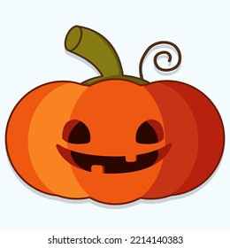 Smiling pumpkin. Cartoon flat vector illustration