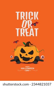 Smiling Pumpkin  for Festive Product Display. Autumn Celebration. Jack-O-Lantern Halloween Party Concept. vector design
