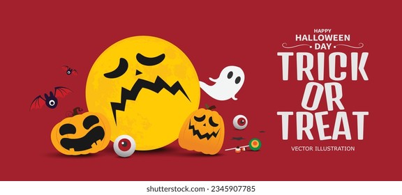 Smiling Pumpkin  for Festive Product Display. Autumn Celebration. Jack-O-Lantern Halloween Party Concept. vector design