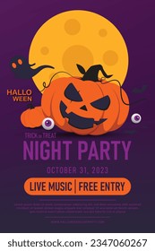 Smiling Pumpkin  for Festive Product Display. Autumn Celebration. Jack-O-Lantern Halloween Party Concept. vector design