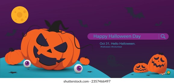 Smiling Pumpkin  for Festive Product Display. Autumn Celebration. Jack-O-Lantern Halloween Sale Vector Design