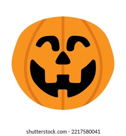 Smiling Pumpkin   Halloween Pumpkin Icon. vector illustration.