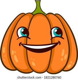 Smiling pumpkin, illustration, vector on white background