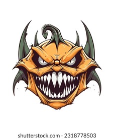 Smiling Pumpkin illustration A whimsical and charming hand drawn design capturing the essence of autumn, harvest, and Halloween