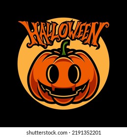 SMILING PUMPKINS HEAD HALLOWEEN POSTER