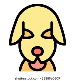 Smiling puppy icon outline vector. Dog pet. Animal canine color flat